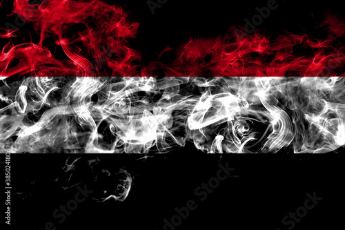 Yemen, Yemeni smoke flag isolated on black background
