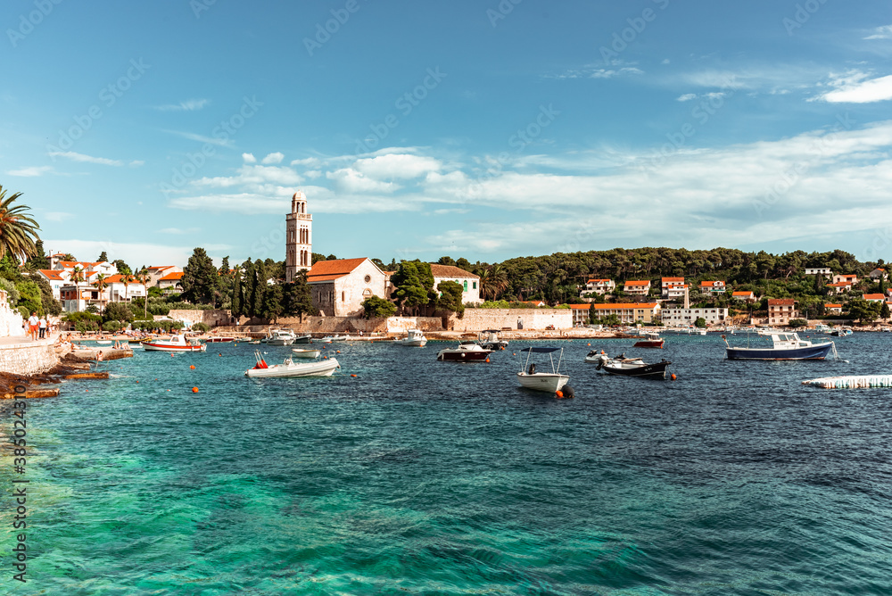 The port of Hvar Island in Croatia