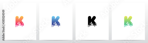 Melted Dripping Letter Logo Design K
