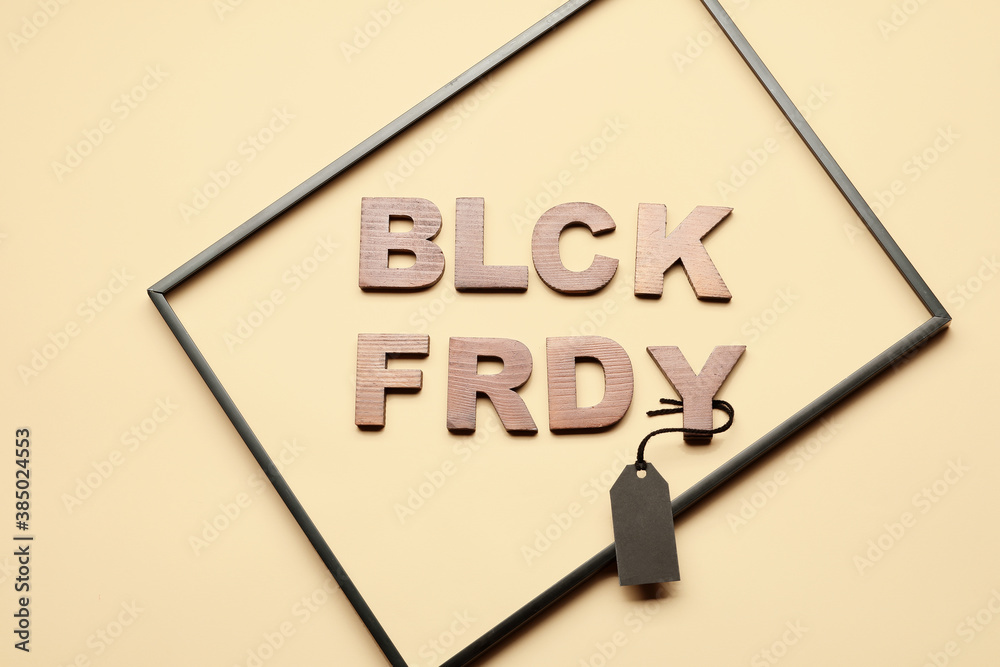 Frame with text BLACK FRIDAY on color background Frame with text BLACK FRIDAY on color background