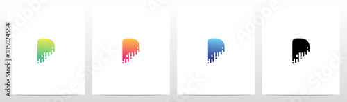 Melted Dripping Letter Logo Design P