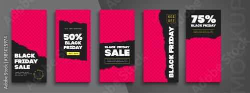 Black Friday Sale. Trendy editable instagram
Stories template. Design  for social media. 