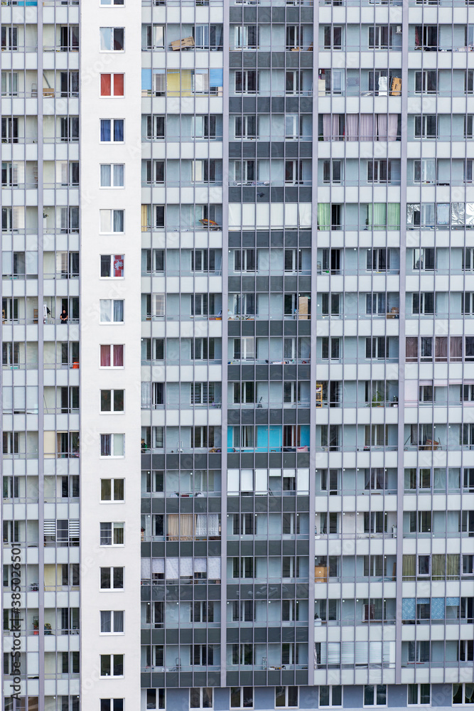 Windows of a residential building. Residential real estate. Residential complex pribaltiyskiy