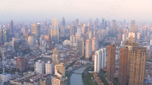 aerial view of city skyline © wang