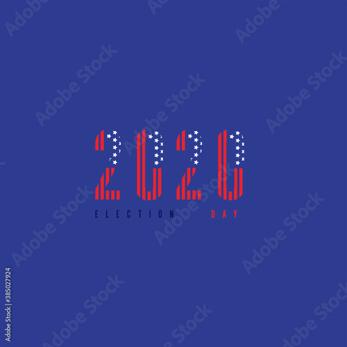 2020 text with USA flag for American  election day, American presidential