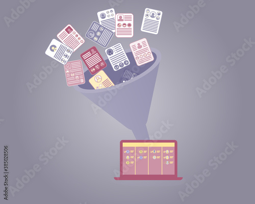 resumes to recruitment funnel to ATS (applicant tracking system)