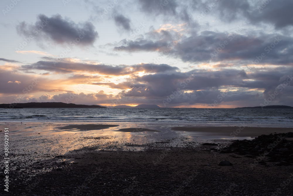 Sunset on the beach Scotland