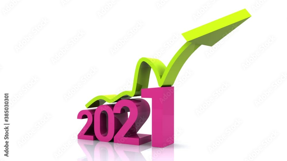 Nuovo anno in arrivo - 2021 con render 3d colorato su sfondo