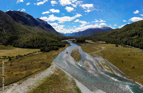 The Eglinton River is located in the region of Southland in the southwest of New Zealand. It flows through Fiordland National Park for 50 kilometres. photo