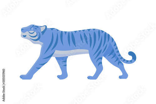 Astrology Chinese Tiger vector illustration in blue colour © Маргарита Федоренко