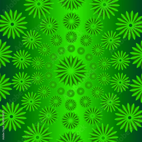 seamless green floral pattern abstract background with gradation effect