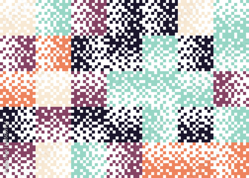Abstract Vector Pattern Collage With Digital Graphics Forms And Geometry Shapes