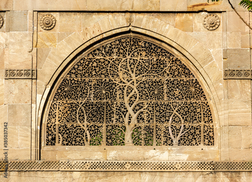 Φωτογραφία Intricate carvings on the walls of the Sidi Saiyyed mosque in Ahmedabad