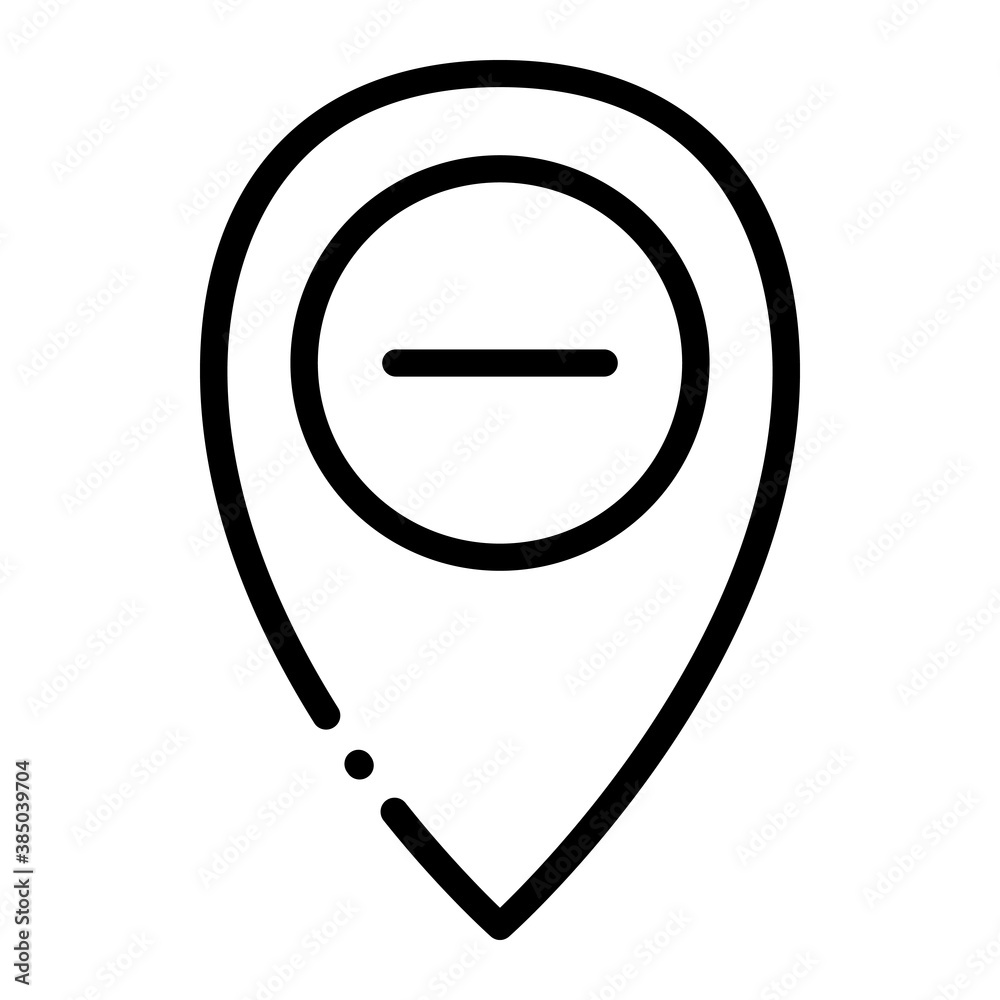 Pixel perfect minus pin location line icon Pixel perfect minus pin location line icon