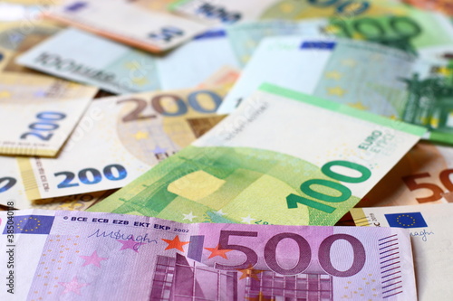 Euro currency banknotes