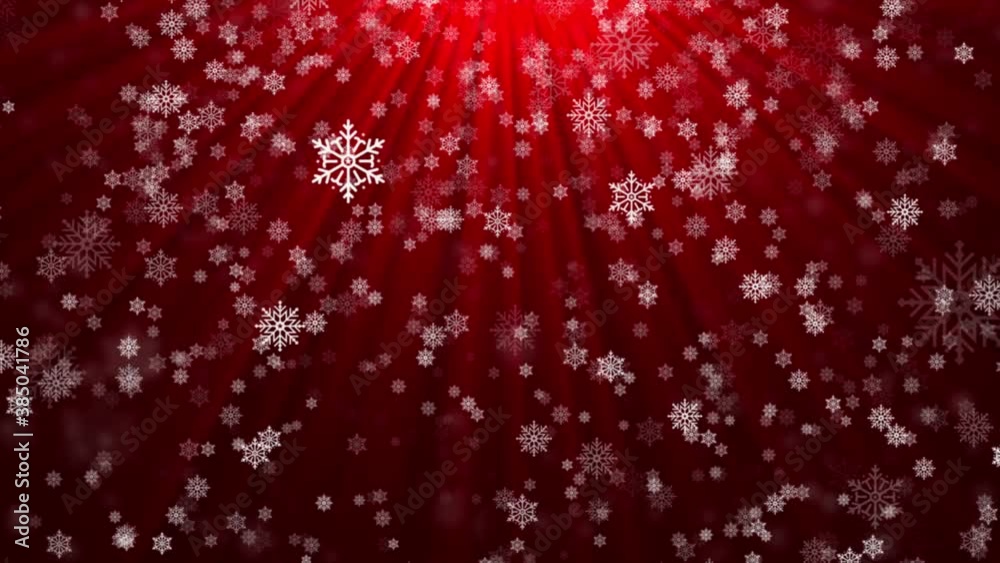 Abstract Flying snowflakes on a light Red loop background. Winter snowflakes. Falling snow. for Merry Christmas and Holiday, Happy New Year Festivel, birthday, Party, Invitation, Wishes Abstract Flying snowflakes on a light Red loop background. Winter snowflakes. Falling snow. for Merry Christmas and Holiday, Happy New Year Festivel, birthday, Party, Invitation, Wishes