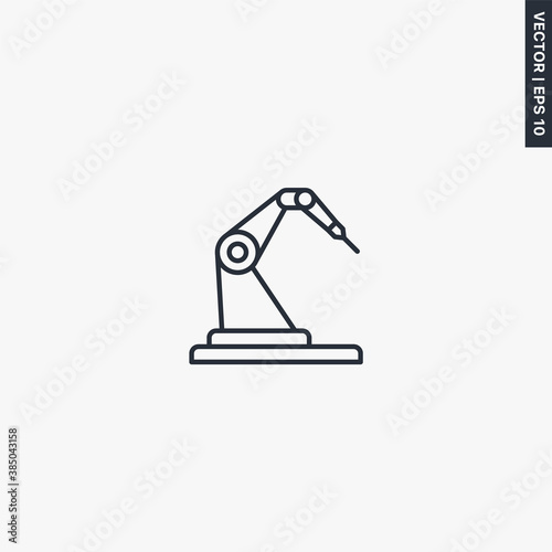 Laser robotic manipulator, linear style sign for mobile concept and web design