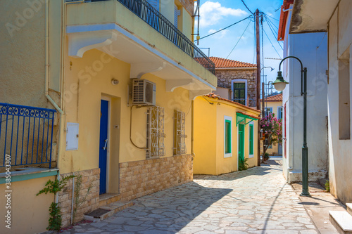 Fototapeta Naklejka Na Ścianę i Meble -  Streets of famous picturesque village Limni Evias on Euboea island, Greece.