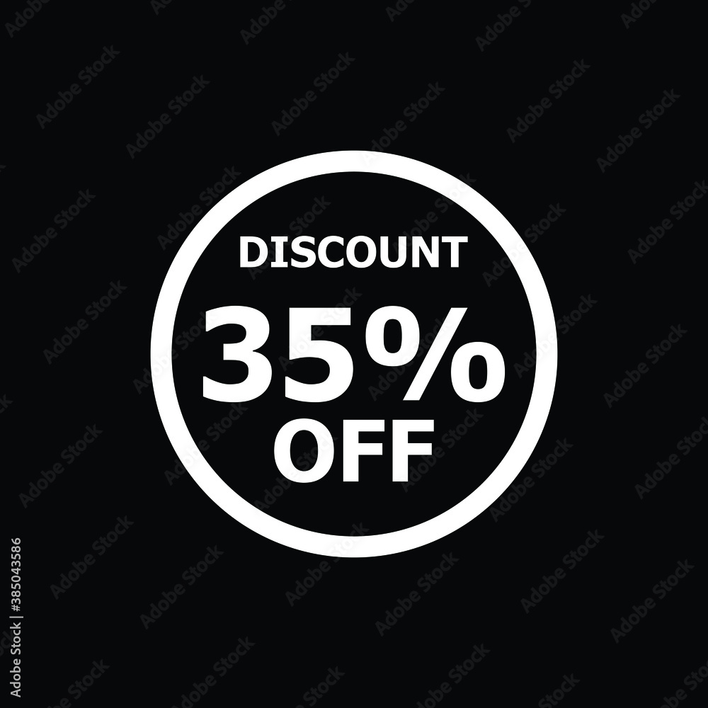 Fototapeta premium Sale discount icon with white background. Special offer price signs, Discount 35% OFF