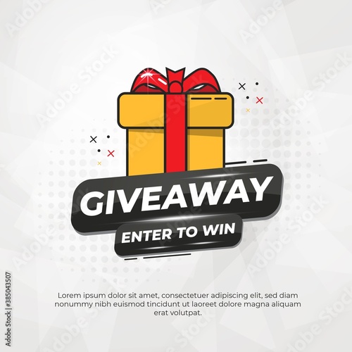 Giveaway Poster Or Banner Template Design