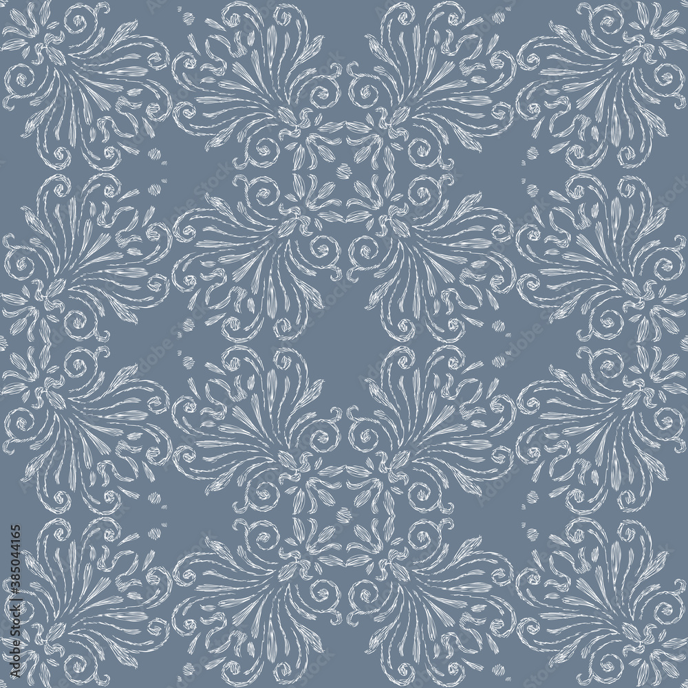 Seamless pattern of sketches ornamental vintage elements
