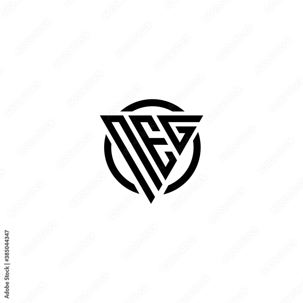 Initial letter NEG triangle monogram simple modern clean vector logo 