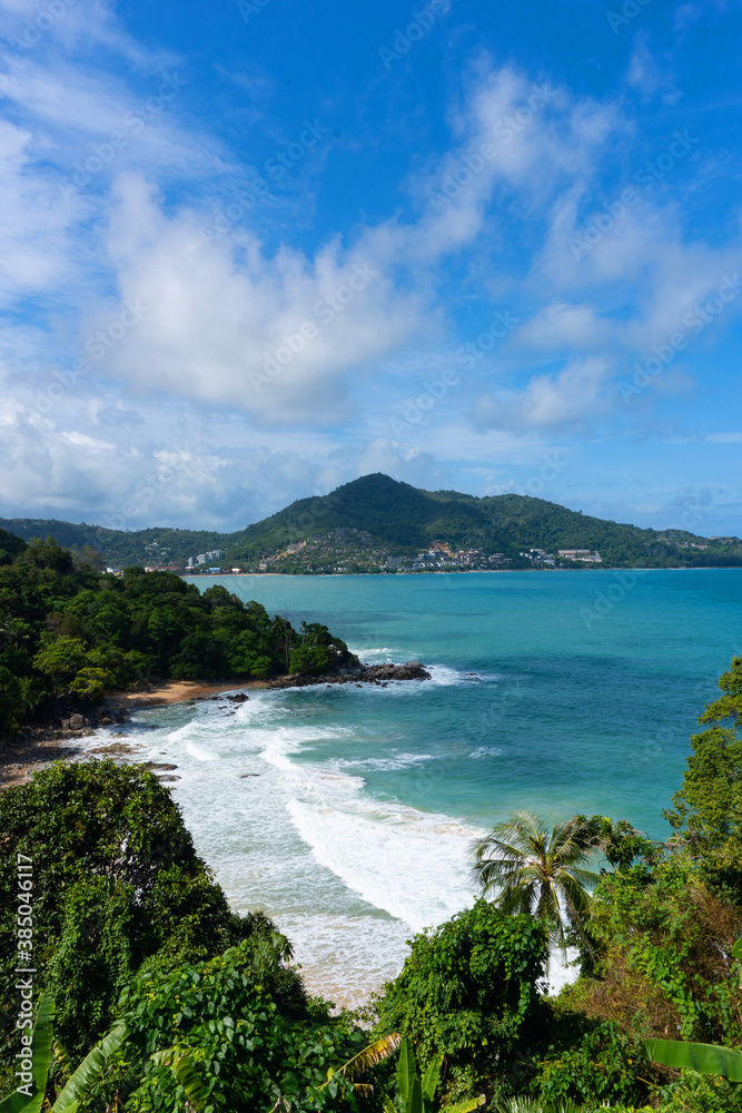 Tropical paradise in in blue sea and sky at Phuket island