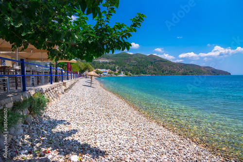 Fototapeta Naklejka Na Ścianę i Meble -  Streets of famous picturesque village Limni Evias on Euboea island, Greece.