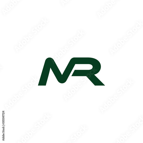 letter mr simple green linked geometric logo vector