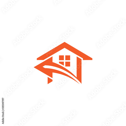 home window fast arrow geometric design logo vector
