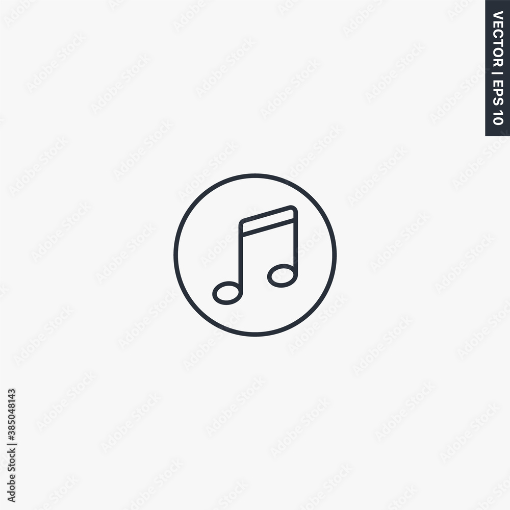 Music, melody, linear style sign for mobile concept and web design Music, melody, linear style sign for mobile concept and web design
