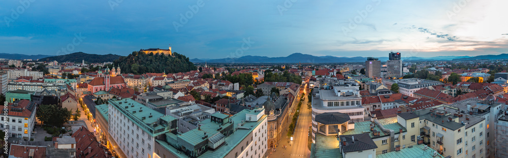 Ljubljana Sunset Panorama
