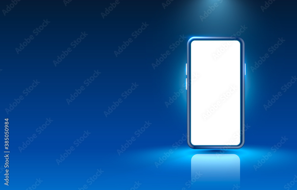 Smartphone mobile screen, technology mobile display light. Vector Smartphone mobile screen, technology mobile display light. Vector