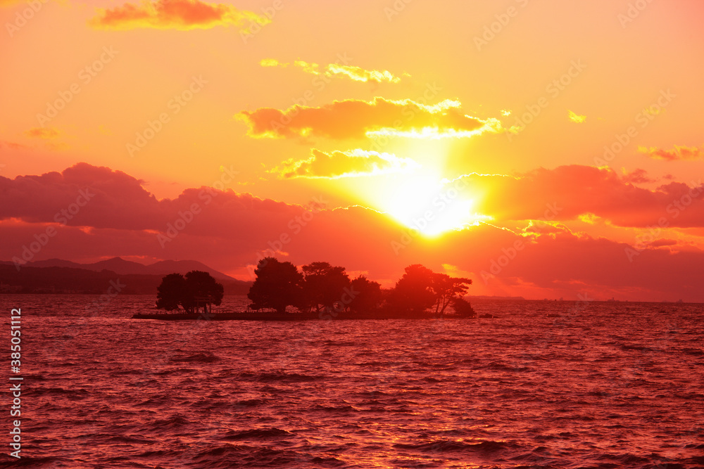 Obraz premium 宍道湖の夕日