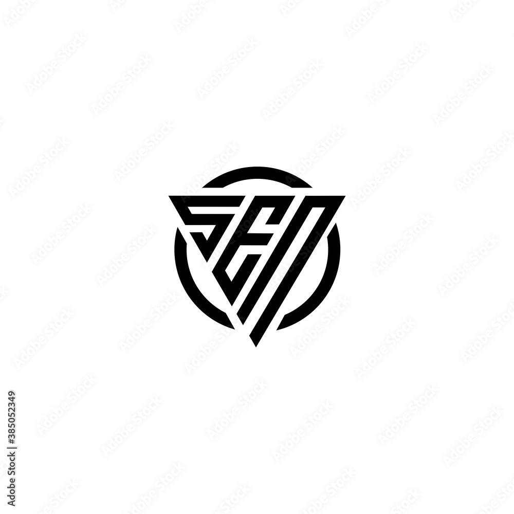 Initial letter SEN triangle monogram simple modern clean vector logo Initial letter SEN triangle monogram simple modern clean vector logo