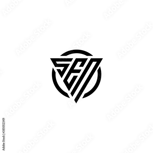 Initial letter SEN triangle monogram simple modern clean vector logo 