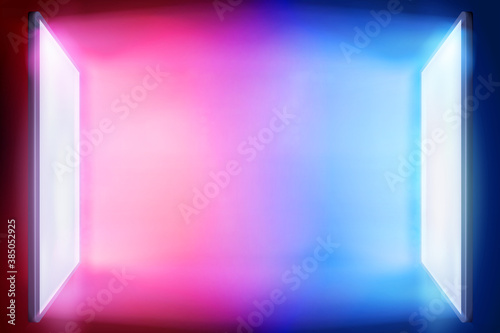 The light of smartphone screens. Computer or tablet displays. Colorful background. Vector illustration.