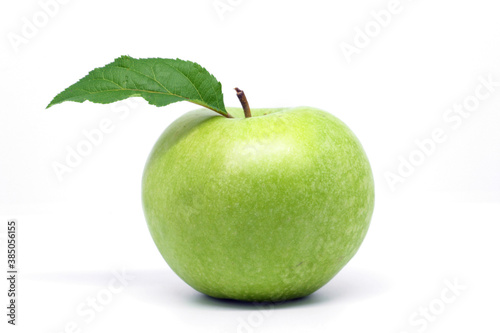 Green apple isolated on white background.Granny Smith.