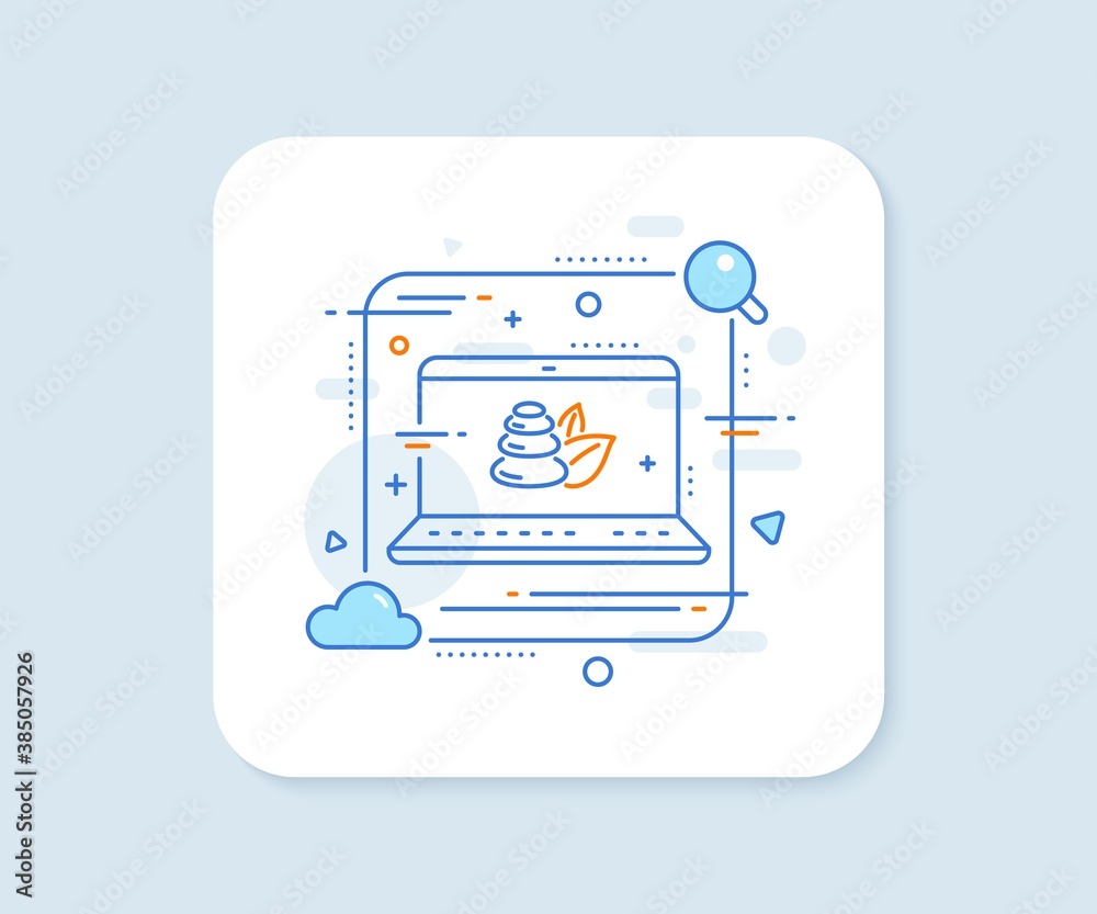 Spa stones line icon. Abstract vector button. Bath resort sign. Hotel service symbol. Spa stones line icon. Laptop concept badge. Vector Spa stones line icon. Abstract vector button. Bath resort sign. Hotel service symbol. Spa stones line icon. Laptop concept badge. Vector