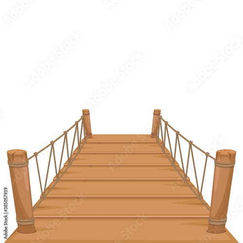 Wooden bridge vector design illustration 