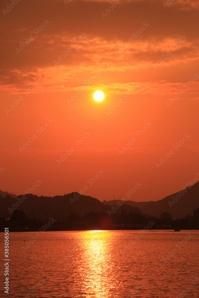 東郷湖の夕日