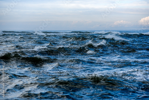 A rough ocean, rough waves on the ocean off the coast of France. © Kozioł Kamila