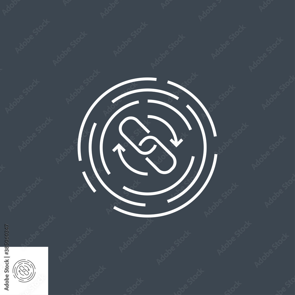 Backlinks Related Vector Thin Line Icon. Isolated on Black Background. Editable Stroke. Vector Illustration. Backlinks Related Vector Thin Line Icon. Isolated on Black Background. Editable Stroke. Vector Illustration.