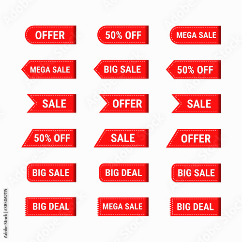 Set of sale and promotional banners tags template design.