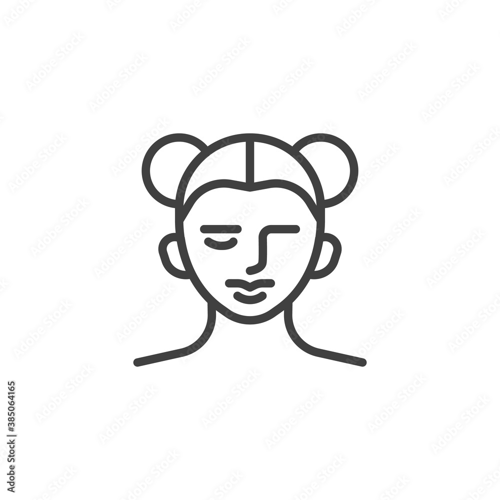 Stylish women hairstyle line icon. linear style sign for mobile concept and web design. Female hairstyle outline vector icon. Symbol, logo illustration. Vector graphics Stylish women hairstyle line icon. linear style sign for mobile concept and web design. Female hairstyle outline vector icon. Symbol, logo illustration. Vector graphics