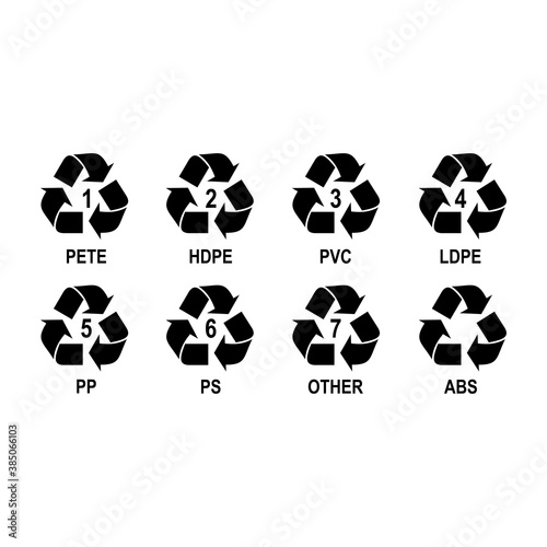 plastic recycle icon vector symbol