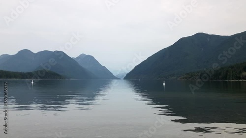 Wallpaper Mural Alouette lake mountain reflection on cloudy day in Golden ears park, Maple Ridge, BC, Canada Torontodigital.ca