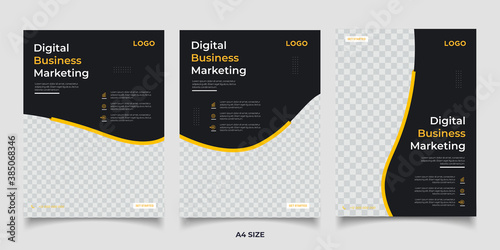 Digital business marketing banner for social media post template