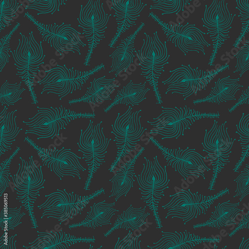 Spidery Peacock Feathers blue gray