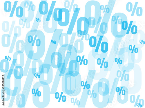 Percent background with fly blue letters.